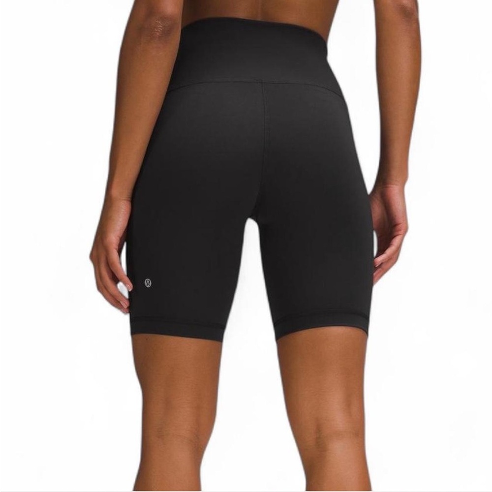 NWT Lululemon Athletica Women's Wunder Train Black High-Waisted 8” Biker Shorts.